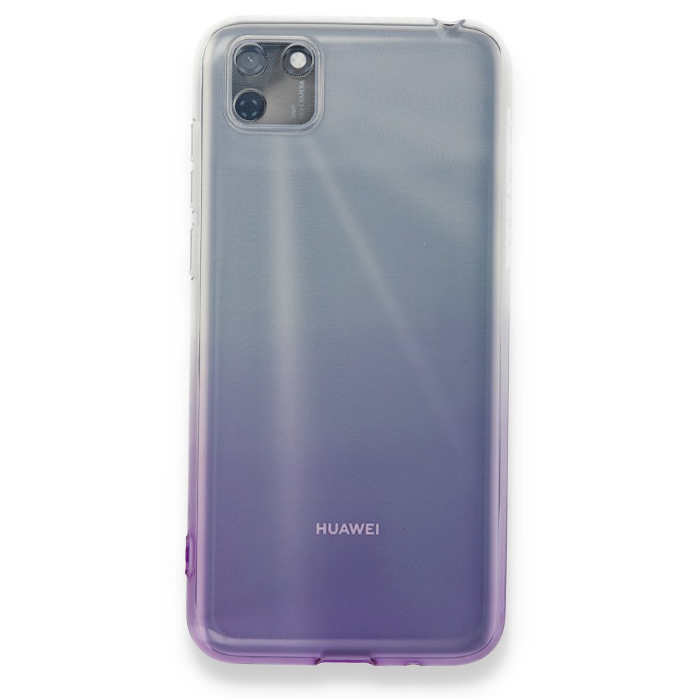 Huawei Y5P Kılıf Lüx Çift Renkli Silikon - Mor  Huawei Y5P Kılıf Lüx Çift Renkli Silikon - Mor