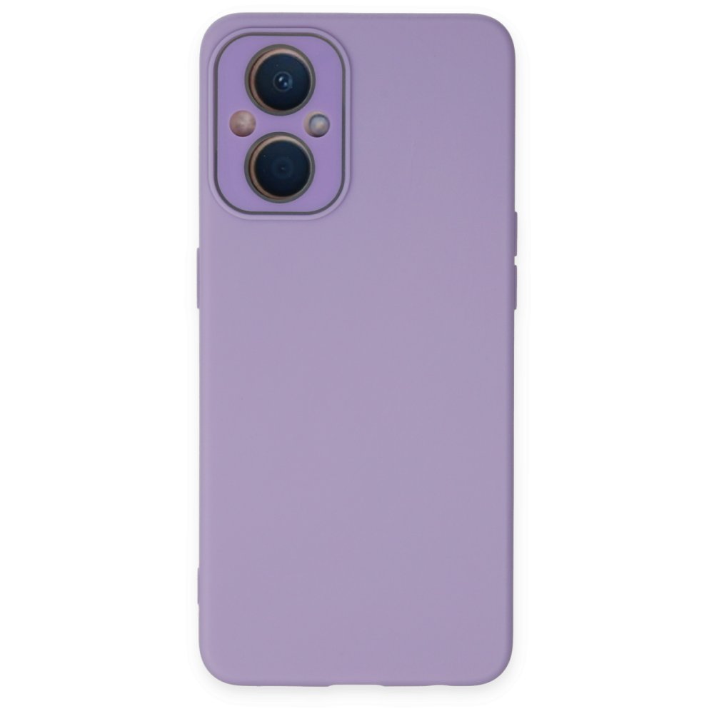  Oppo Reno 8 Lite Kılıf Lansman Glass Kapak - Lila