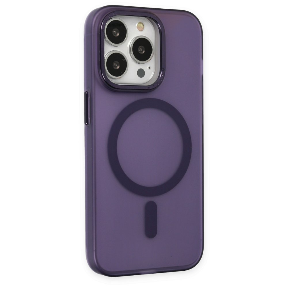  iPhone 15 Pro Max Kılıf Lodos Magneticsafe Mat Kapak - Mor