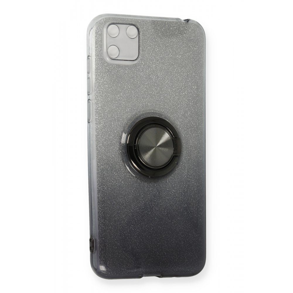 Huawei Y5P Kılıf Simli Yüzüklü Silikon - Siyah Huawei Y5P Kılıf Simli Yüzüklü Silikon - Siyah