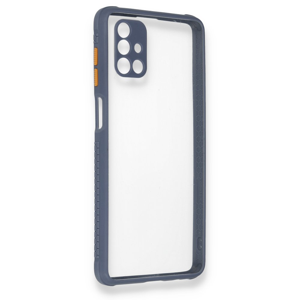  Samsung Galaxy M51 Kılıf Miami Şeffaf Silikon - Gri