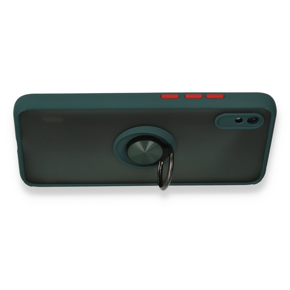Redmi 9A Kılıf Montreal Yüzüklü Silikon Kapak - Yeşil Redmi 9A Kılıf Montreal Yüzüklü Silikon Kapak - Yeşil