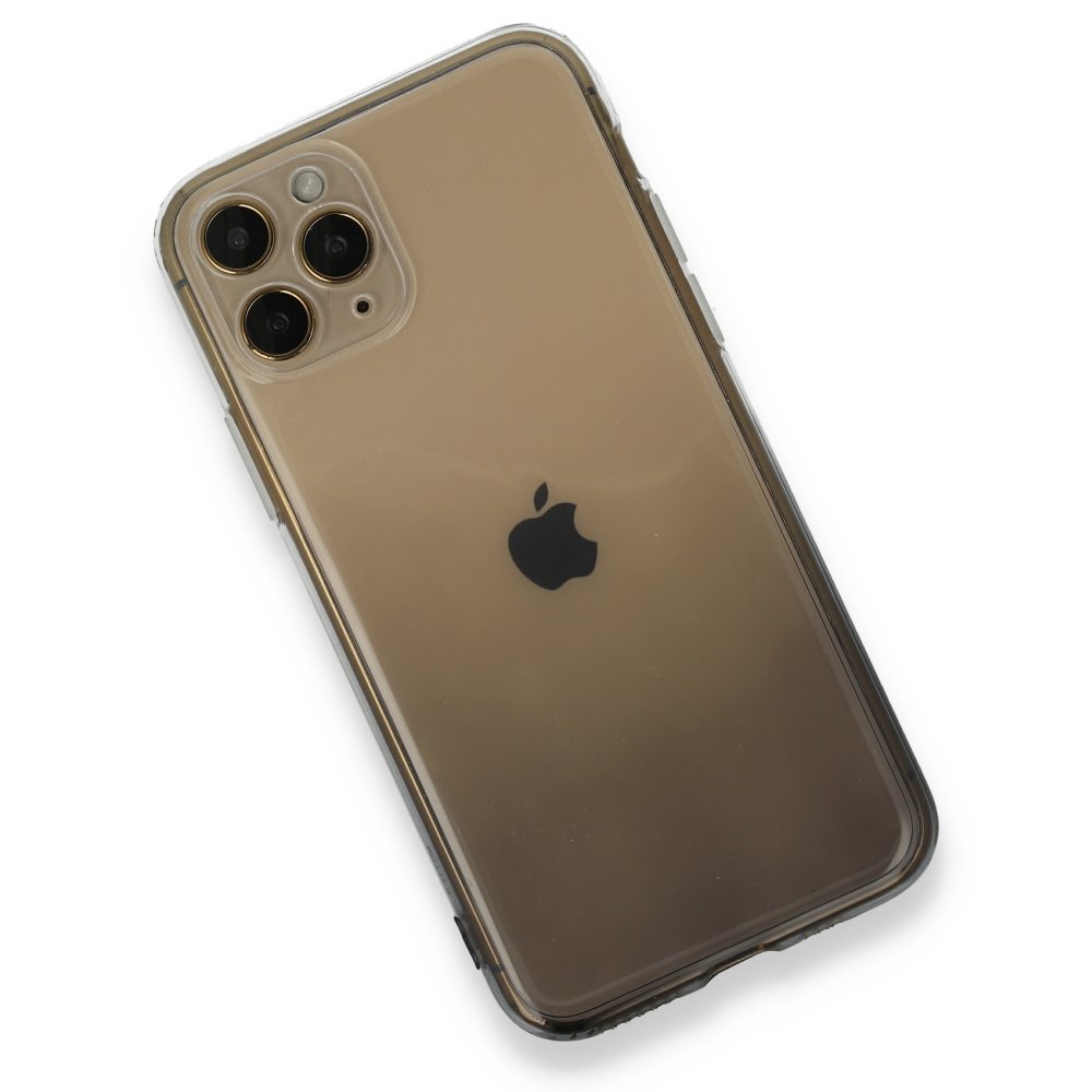  iPhone 11 Pro Kılıf Lüx Çift Renkli Silikon - Siyah