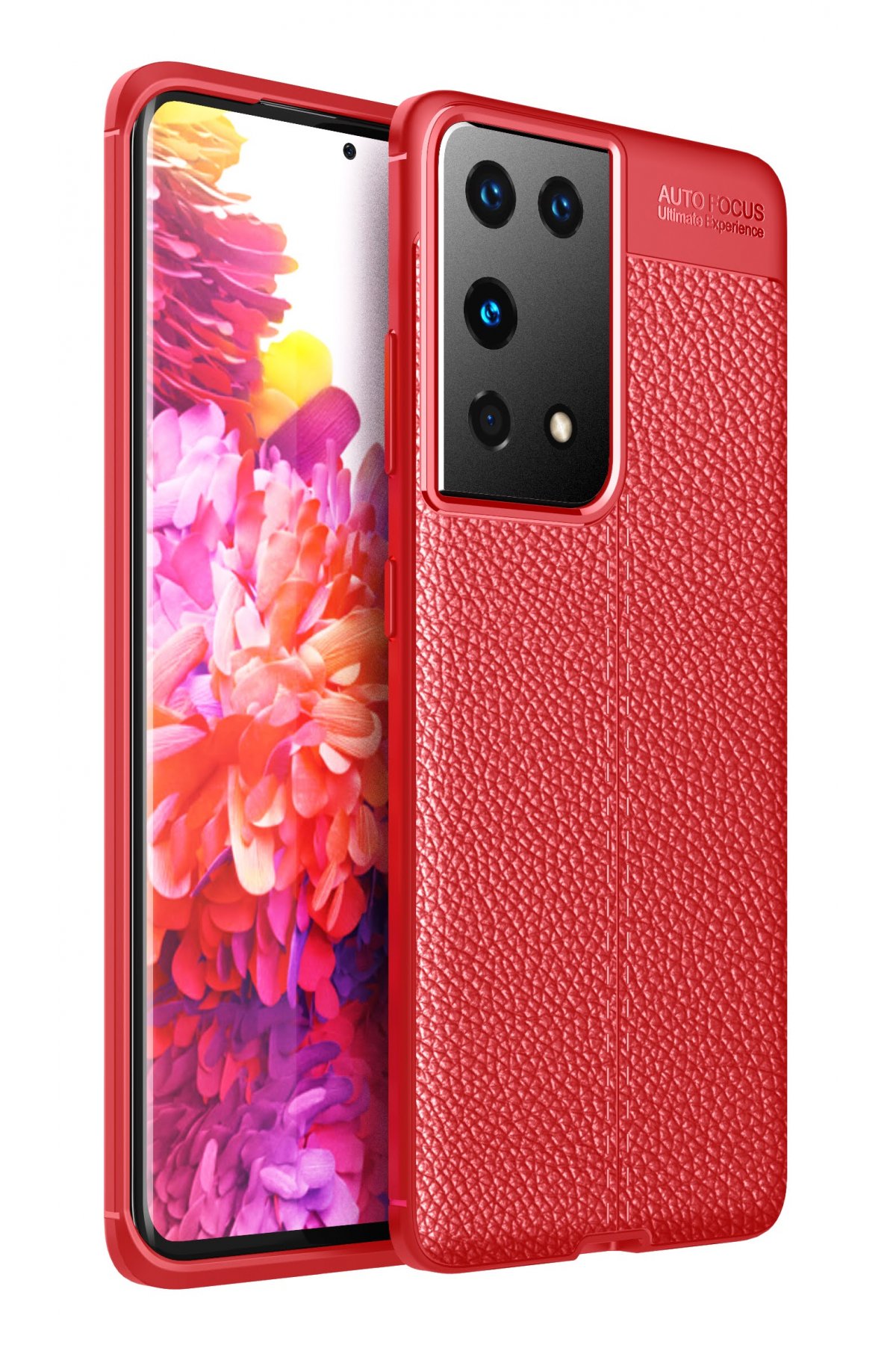  Samsung Galaxy S21 Ultra Kılıf Auto Focus Kapak - Kırmızı