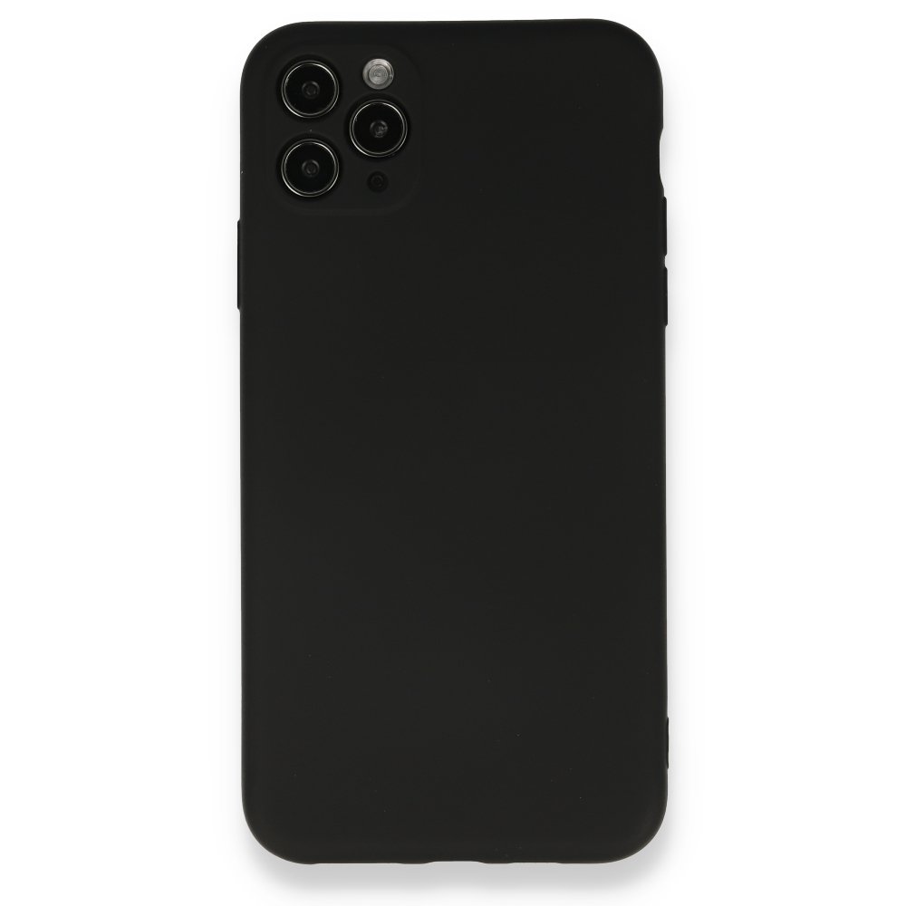  iPhone 11 Pro Max Kılıf Nano içi Kadife Silikon - Siyah