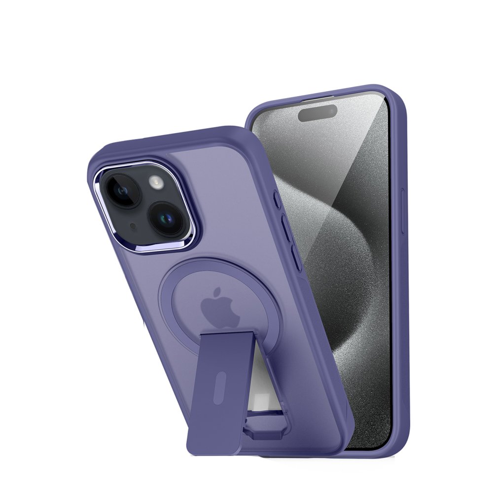  iPhone 15 Tork Magsafe Standlı Kapak - Derin Mor