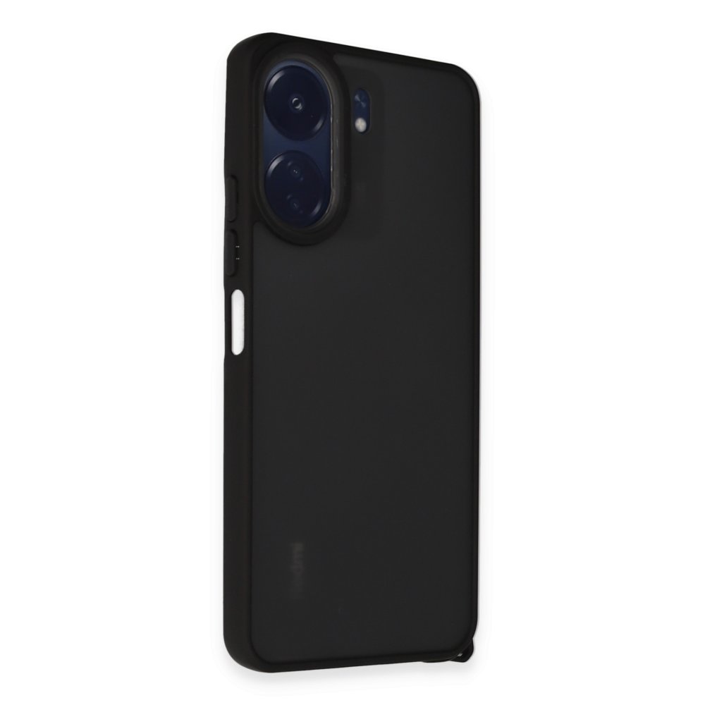  Xiaomi Poco C65 Kılıf Elegant Kapak - Siyah