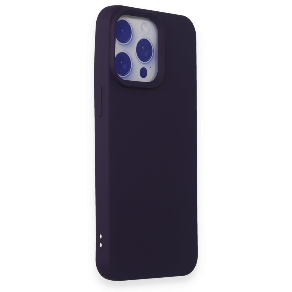 iPhone 15 Pro Max Kılıf Nano içi Kadife Silikon - Mor iPhone 15 Pro Max Kılıf Nano içi Kadife Silikon - Mor