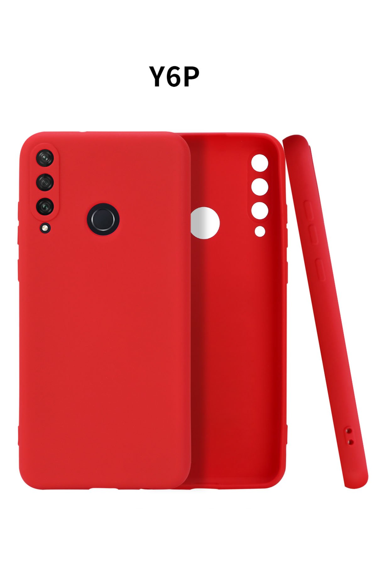 Huawei Y6P Kılıf First Silikon - Kırmızı  Huawei Y6P Kılıf First Silikon - Kırmızı