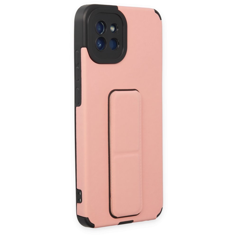  Samsung Galaxy A03 Kılıf Mega Standlı Silikon - Pudra