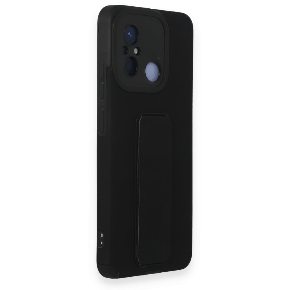 Redmi 12C Kılıf Mega Standlı Silikon - Siyah