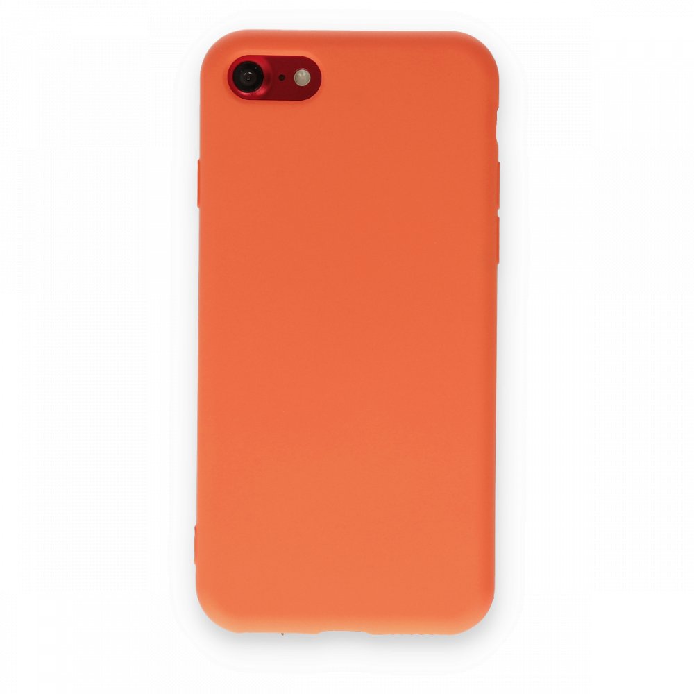  iPhone 8 Kılıf Nano içi Kadife Silikon - Turuncu