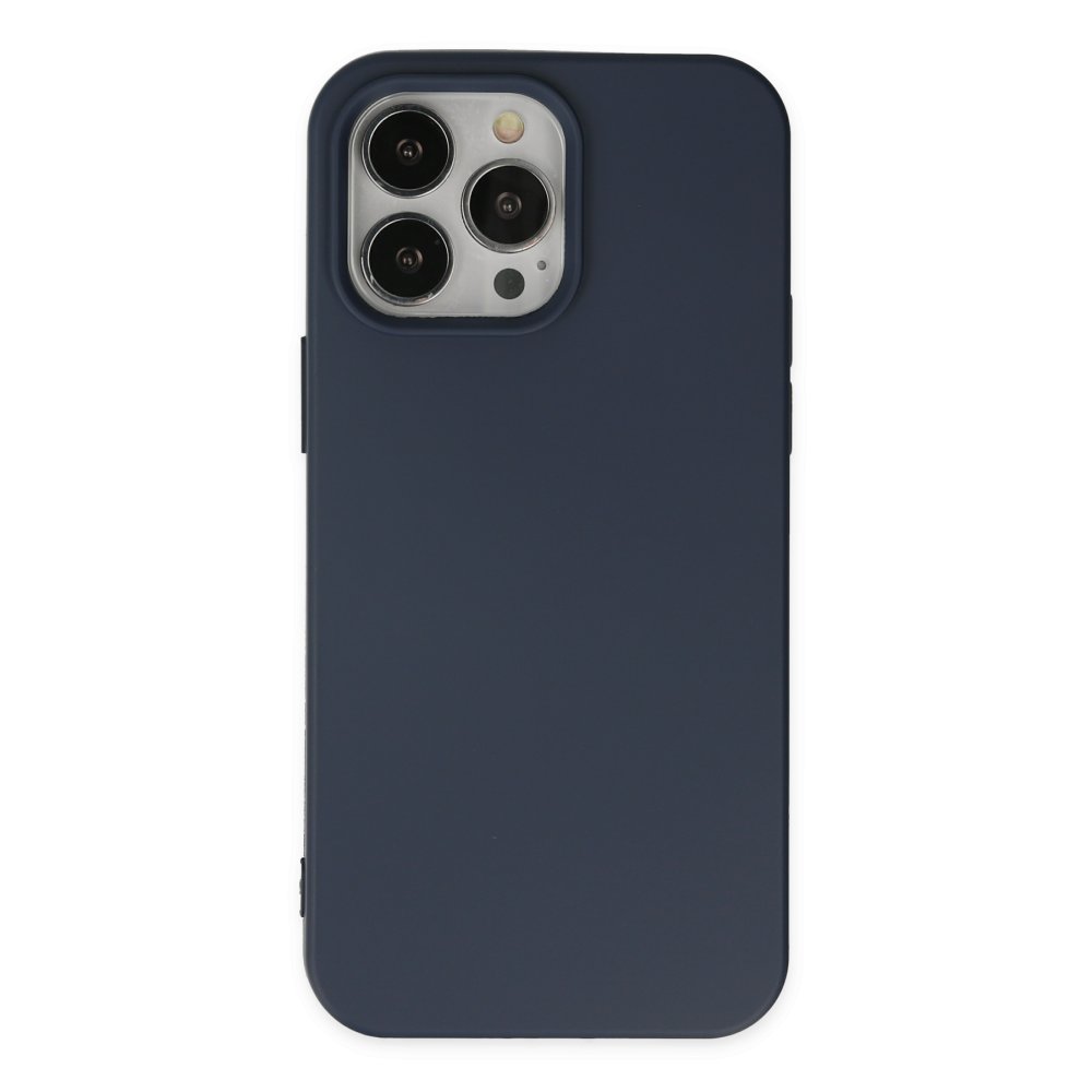  iPhone 14 Pro Kılıf Nano içi Kadife Silikon - Lacivert