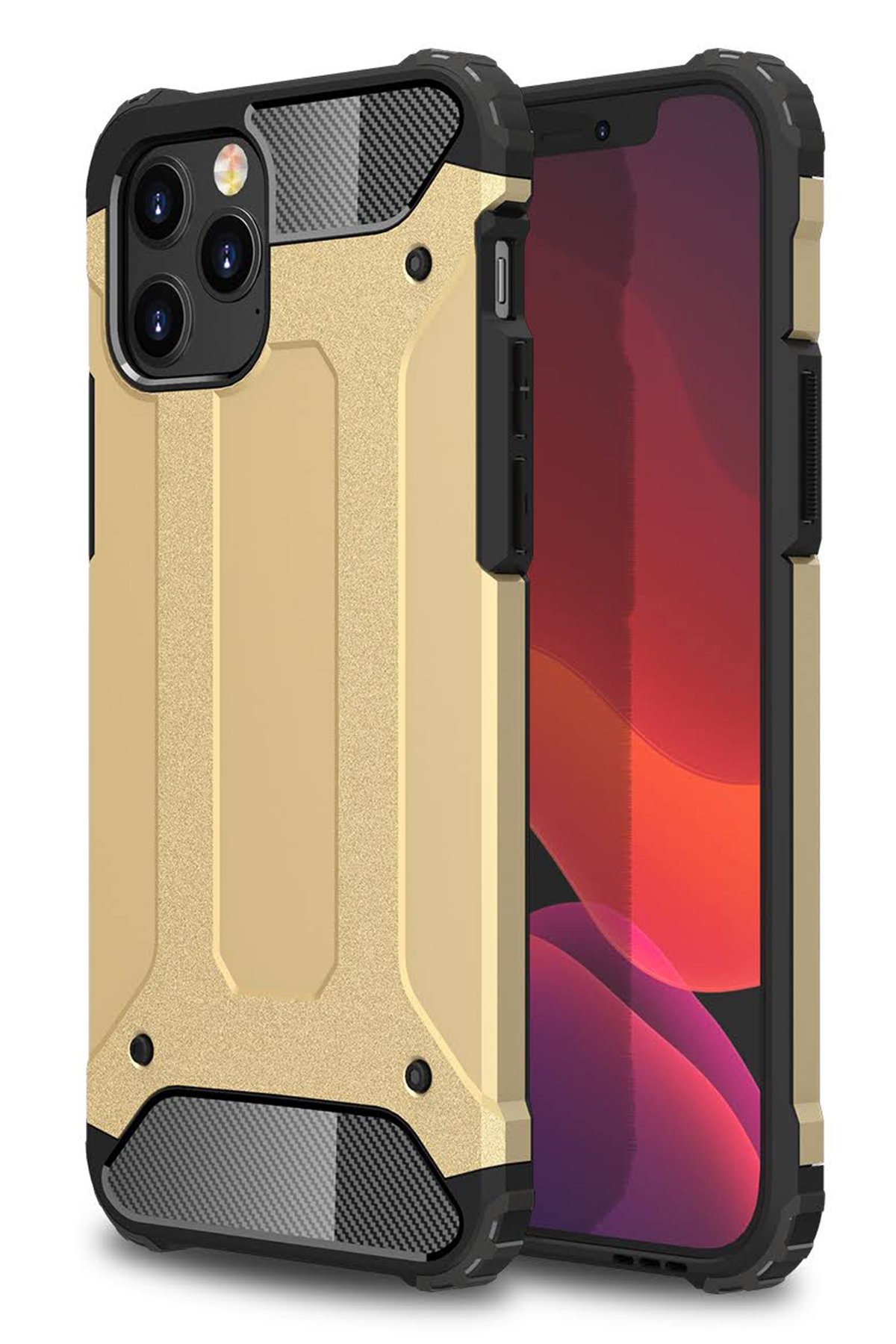  iPhone 12 Pro Max Kılıf Tank Silikon Kapak - Gold