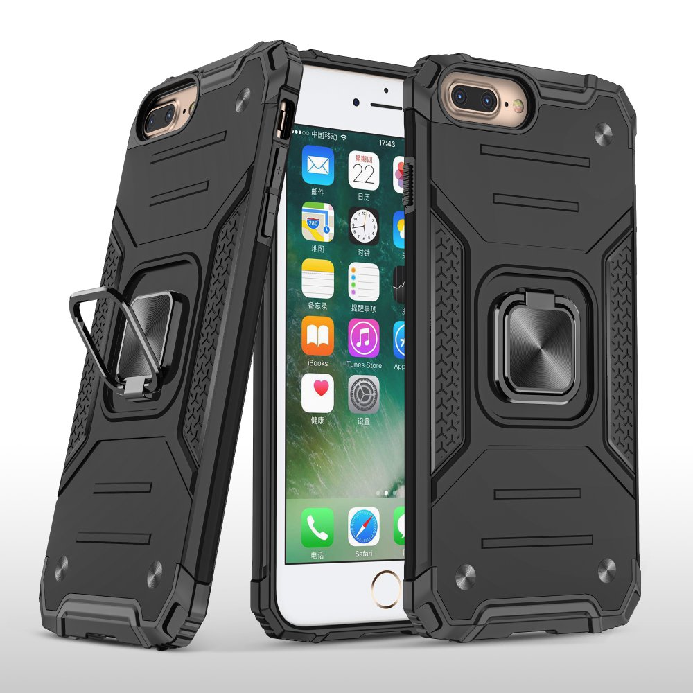iPhone 8 Plus Kılıf Zegna Yüzüklü Silikon Kapak - Siyah iPhone 8 Plus Kılıf Zegna Yüzüklü Silikon Kapak - Siyah