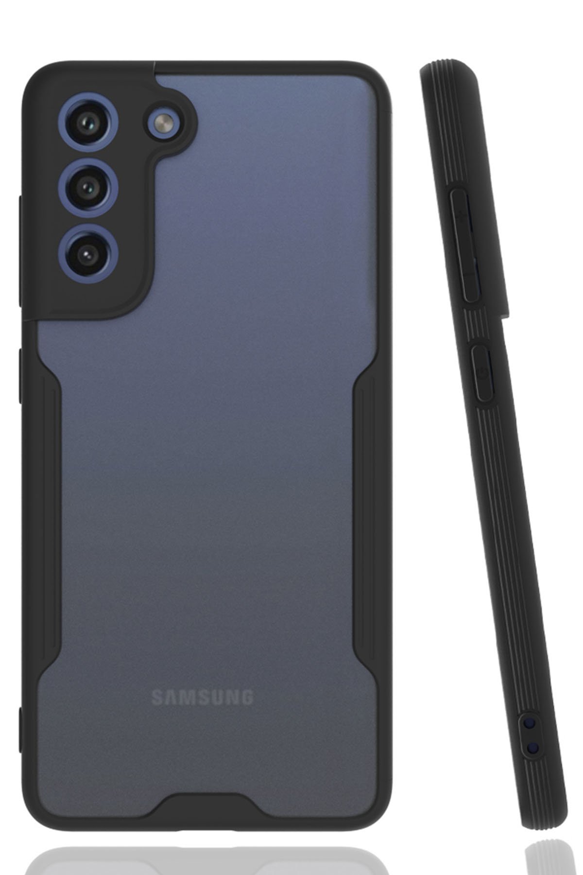 Samsung Galaxy S21 FE Kılıf Platin Silikon - Siyah