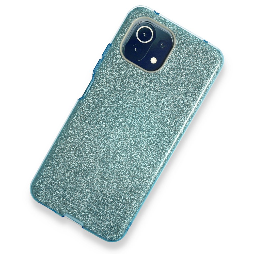 Xiaomi Mİ 11 Lite Kılıf Simli Katmanlı Silikon - Turkuaz  Xiaomi Mİ 11 Lite Kılıf Simli Katmanlı Silikon - Turkuaz