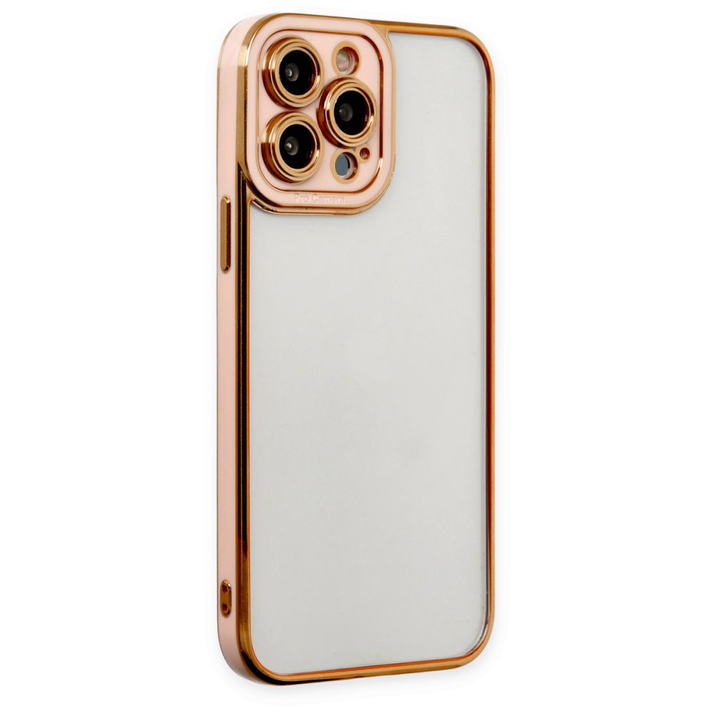  iPhone 13 Pro Kılıf Liva Lens Silikon - Rose