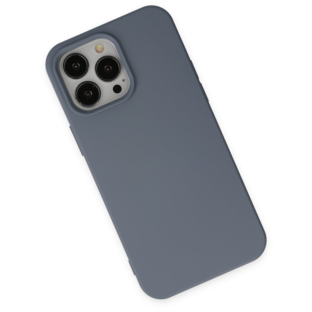 iPhone 15 Pro Max Kılıf Nano içi Kadife Silikon - Gri iPhone 15 Pro Max Kılıf Nano içi Kadife Silikon - Gri