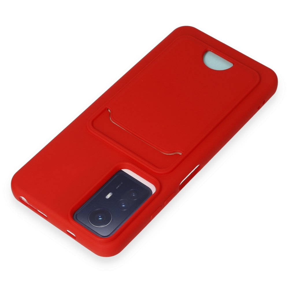 Redmi Note 12S Kılıf Kelvin Kartvizitli Silikon - Kırmızı