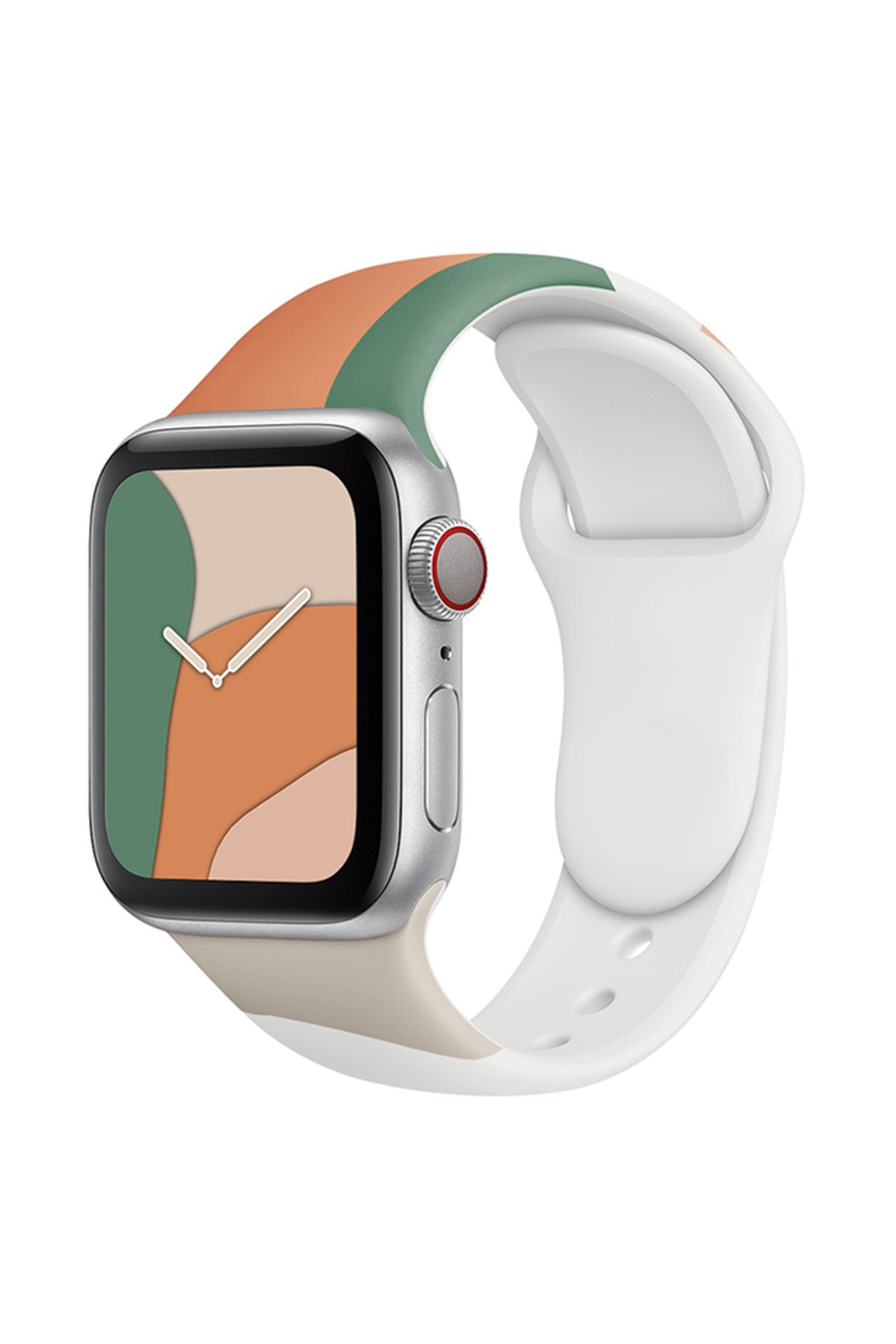 Apple Watch 45mm KR407 Kamuflaj Silikon Kordon - Desen 2 Apple Watch 45mm KR407 Kamuflaj Silikon Kordon - Desen 2