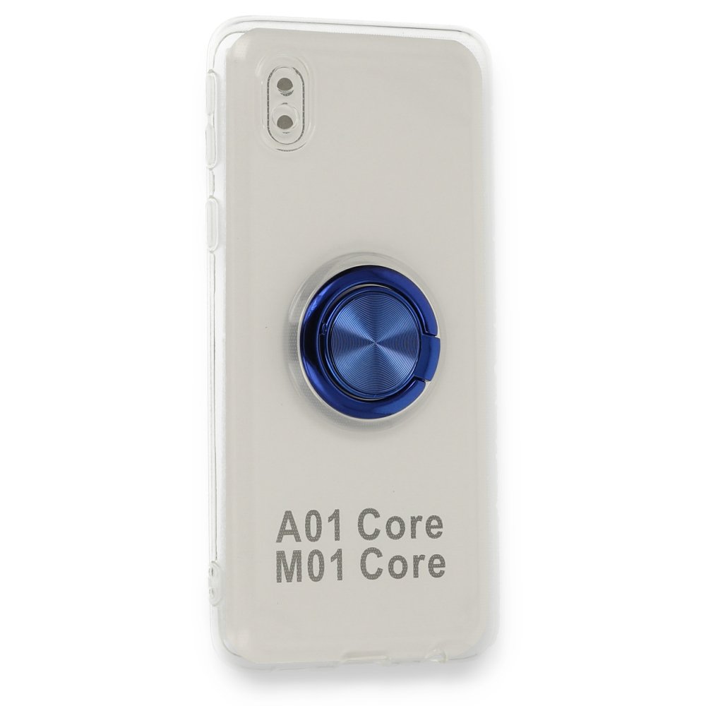  Samsung Galaxy A01 Core Kılıf Gros Yüzüklü Silikon - Mavi
