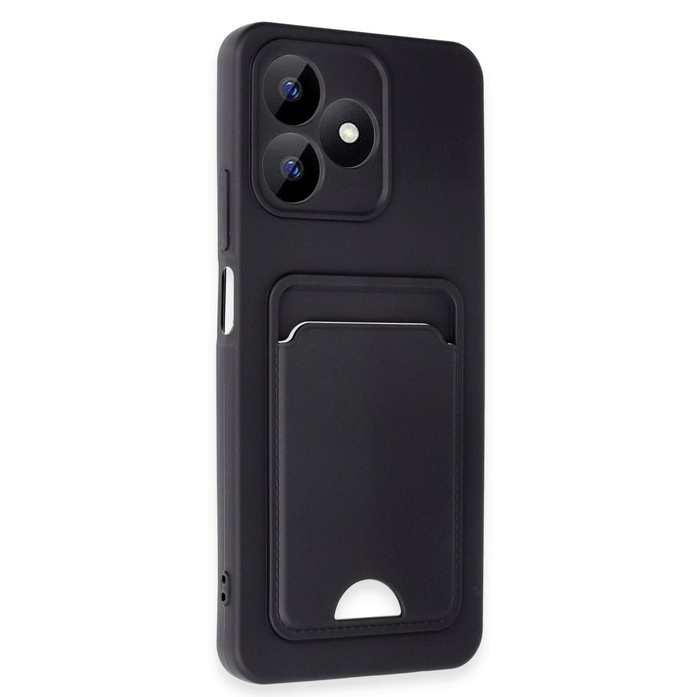  Realme Note 50 4G Kılıf Kelvin Kartvizitli Silikon - Siyah