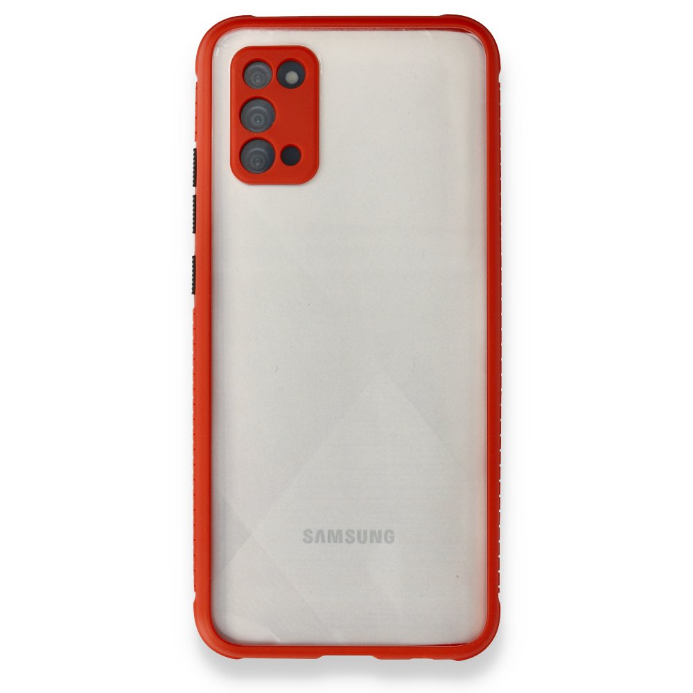  Samsung Galaxy A02S Kılıf Miami Şeffaf Silikon - Kırmızı