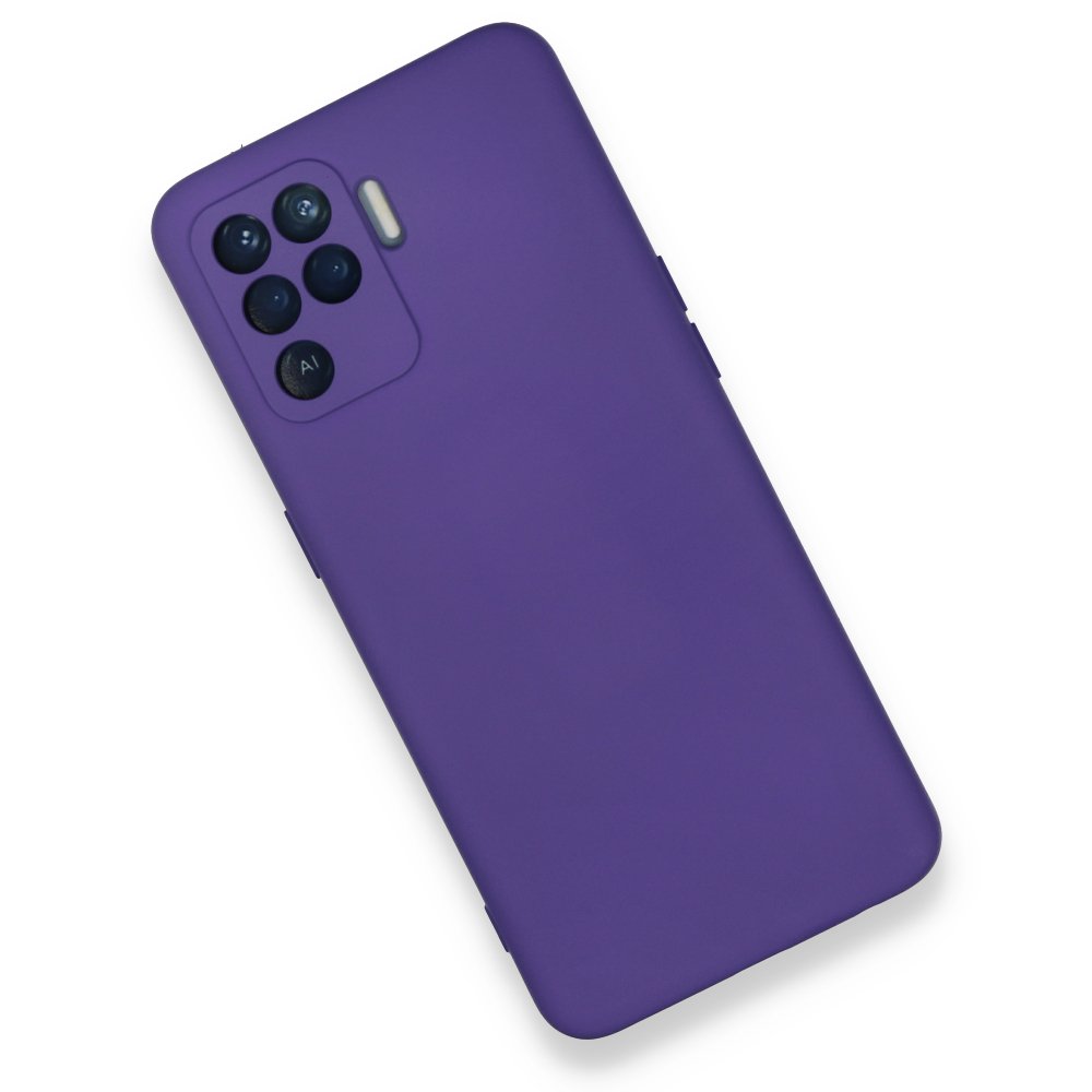  Oppo Reno 5 Lite Kılıf Nano içi Kadife Silikon - Mor