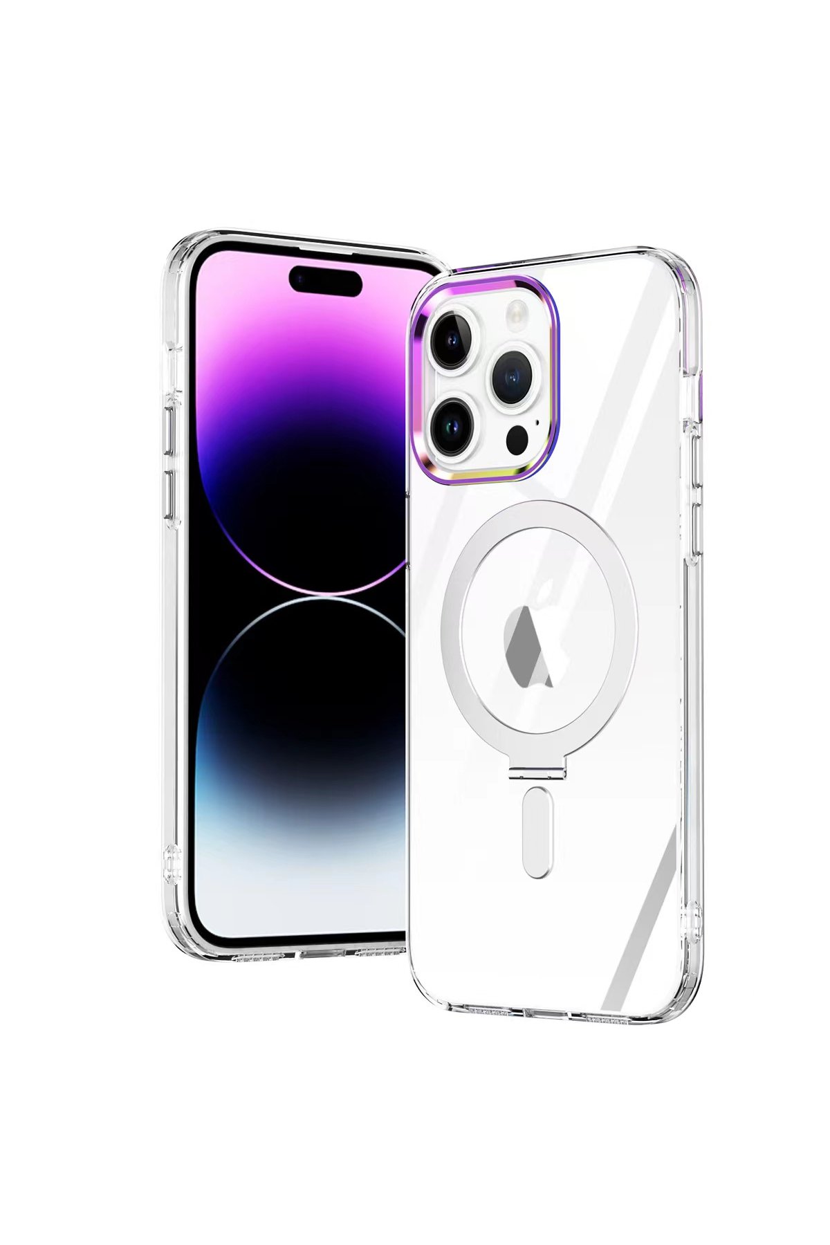 iPhone 14 Pro Kılıf Mudo Magneticsafe Standlı Kapak - Şeffaf iPhone 14 Pro Kılıf Mudo Magneticsafe Standlı Kapak - Şeffaf