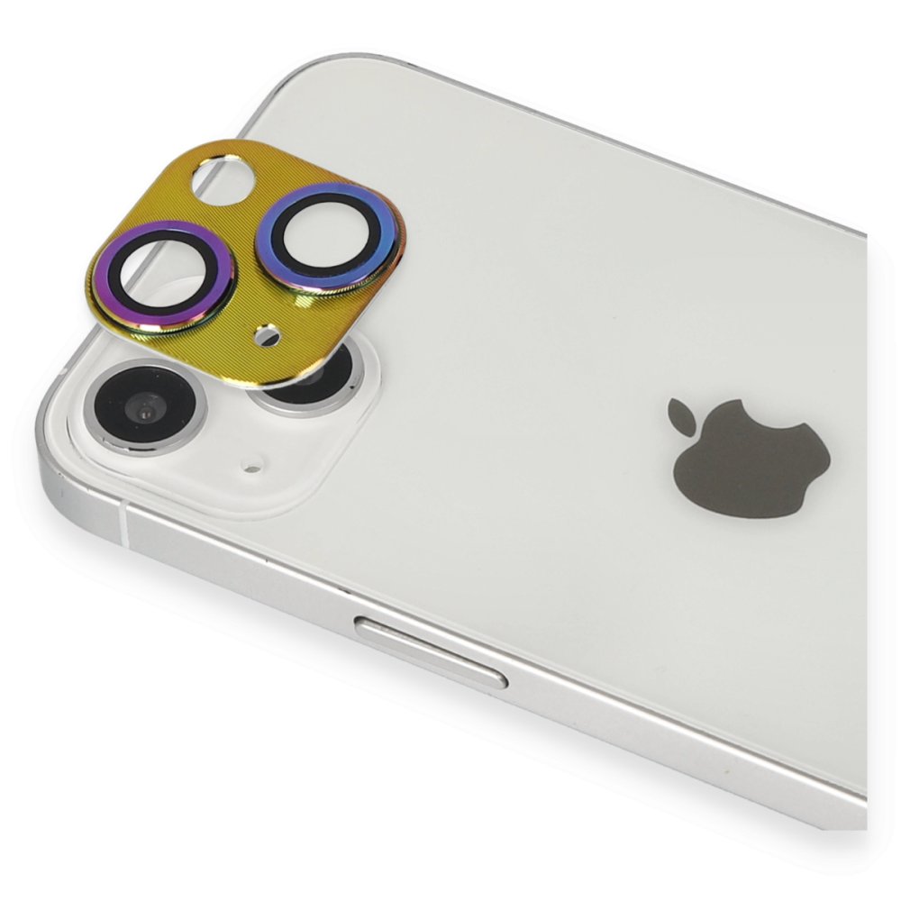  iPhone 13 Pers Alüminyum Kamera Lens - Rainbow