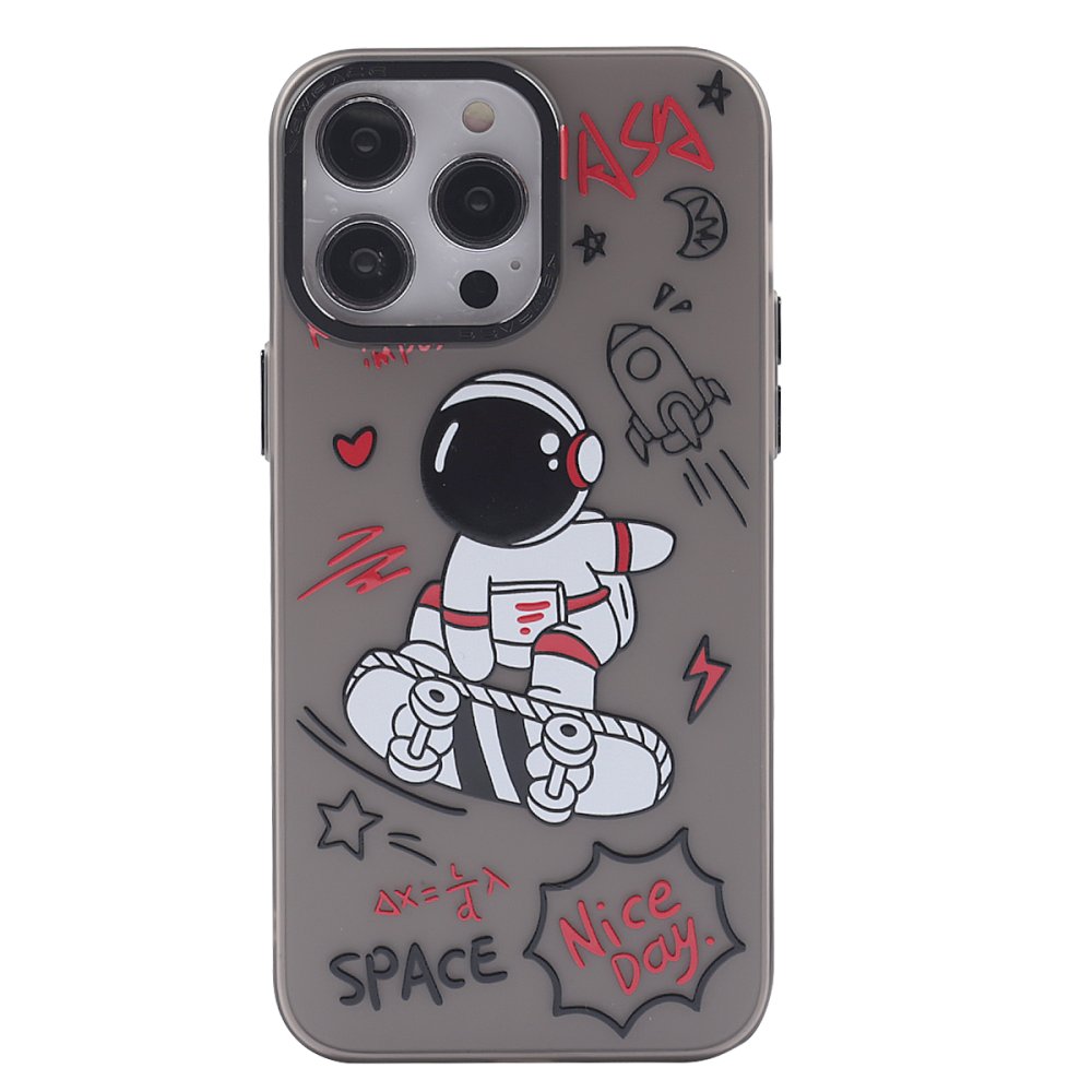  iPhone 14 Pro Kılıf Prada Desenli Kapak - Prada Siyah - 1