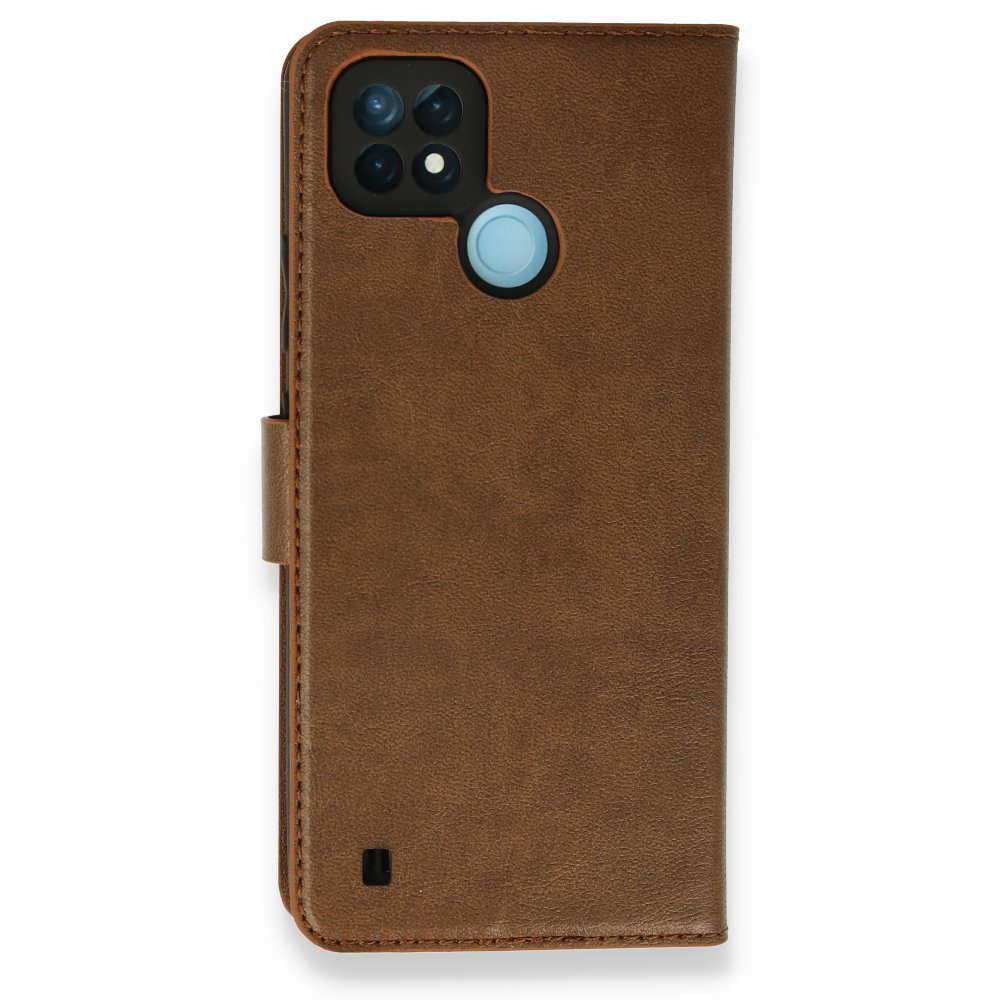  Realme C21 Kılıf Trend S Plus Kapaklı Kılıf - Taba