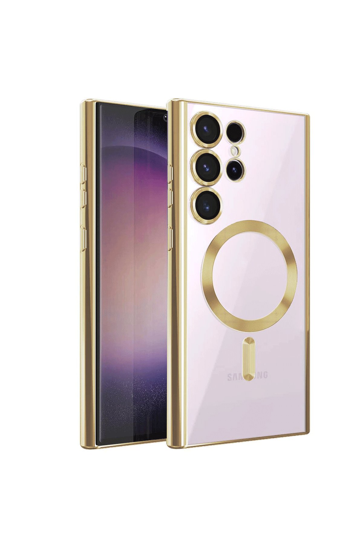  Samsung Galaxy S23 Ultra Kılıf Kross Magneticsafe Kapak - Gold