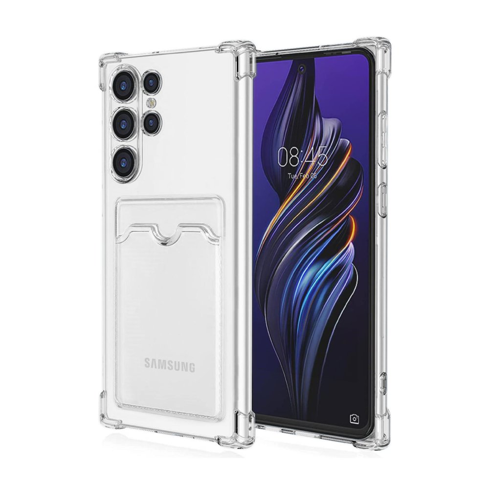  Samsung Galaxy S24 Ultra Kılıf Kart Şeffaf Silikon - Şeffaf