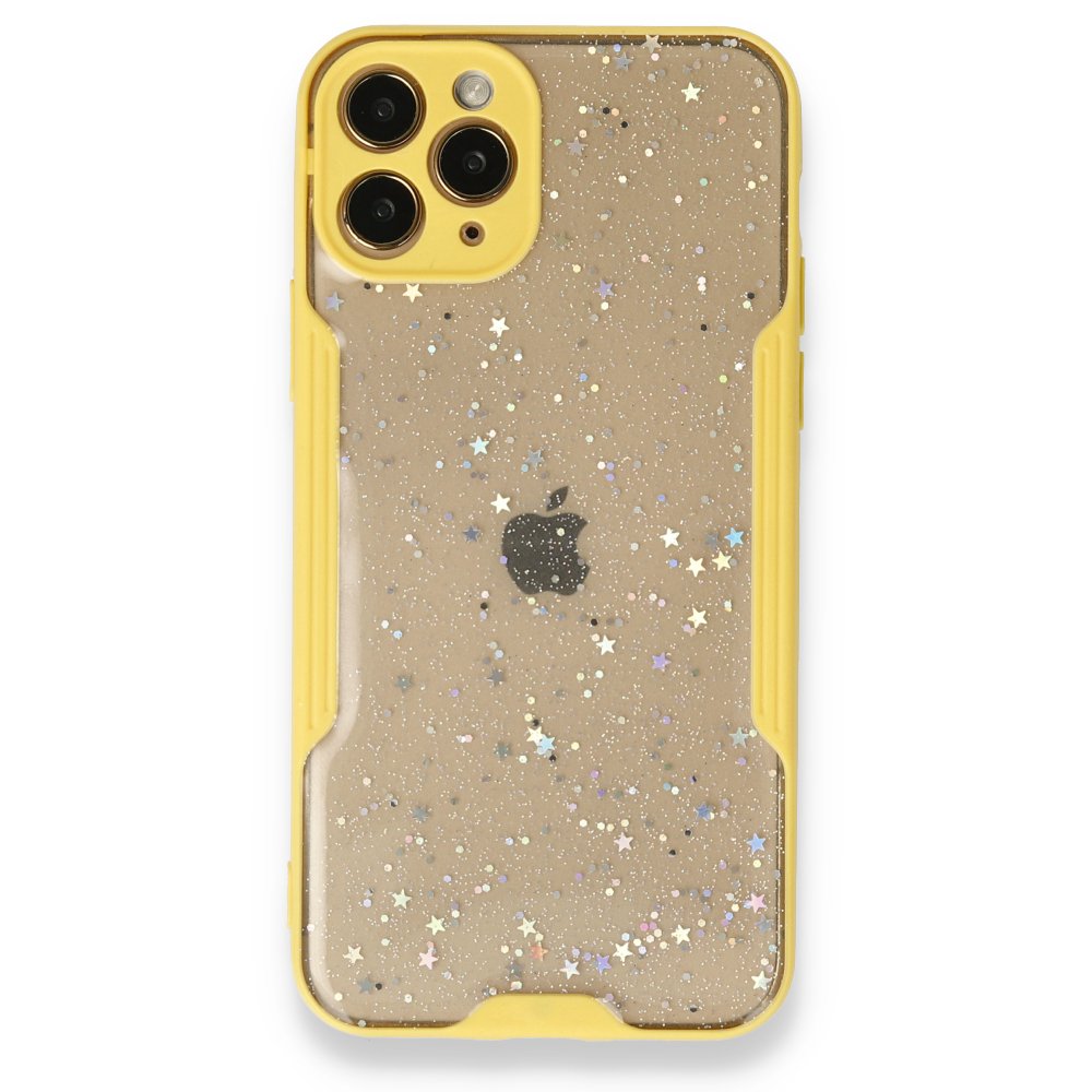  iPhone 12 Pro Kılıf Platin Simli Silikon - Sarı