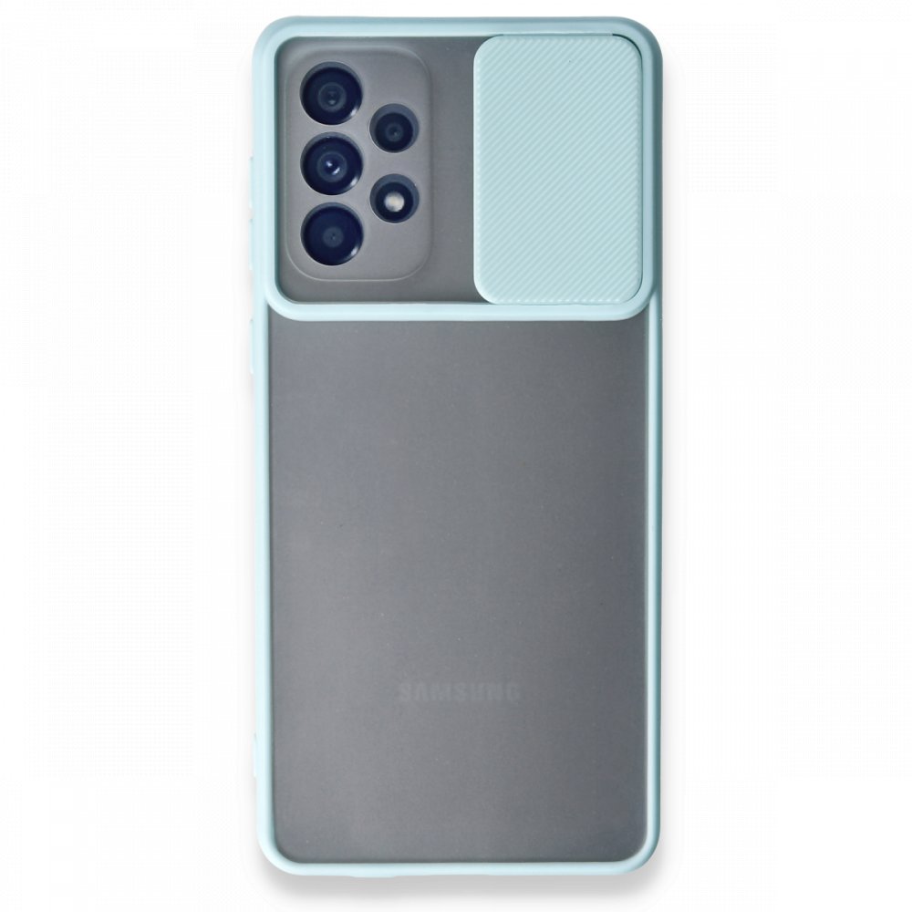  Samsung Galaxy A33 5G Kılıf Palm Buzlu Kamera Sürgülü Silikon - Turkuaz