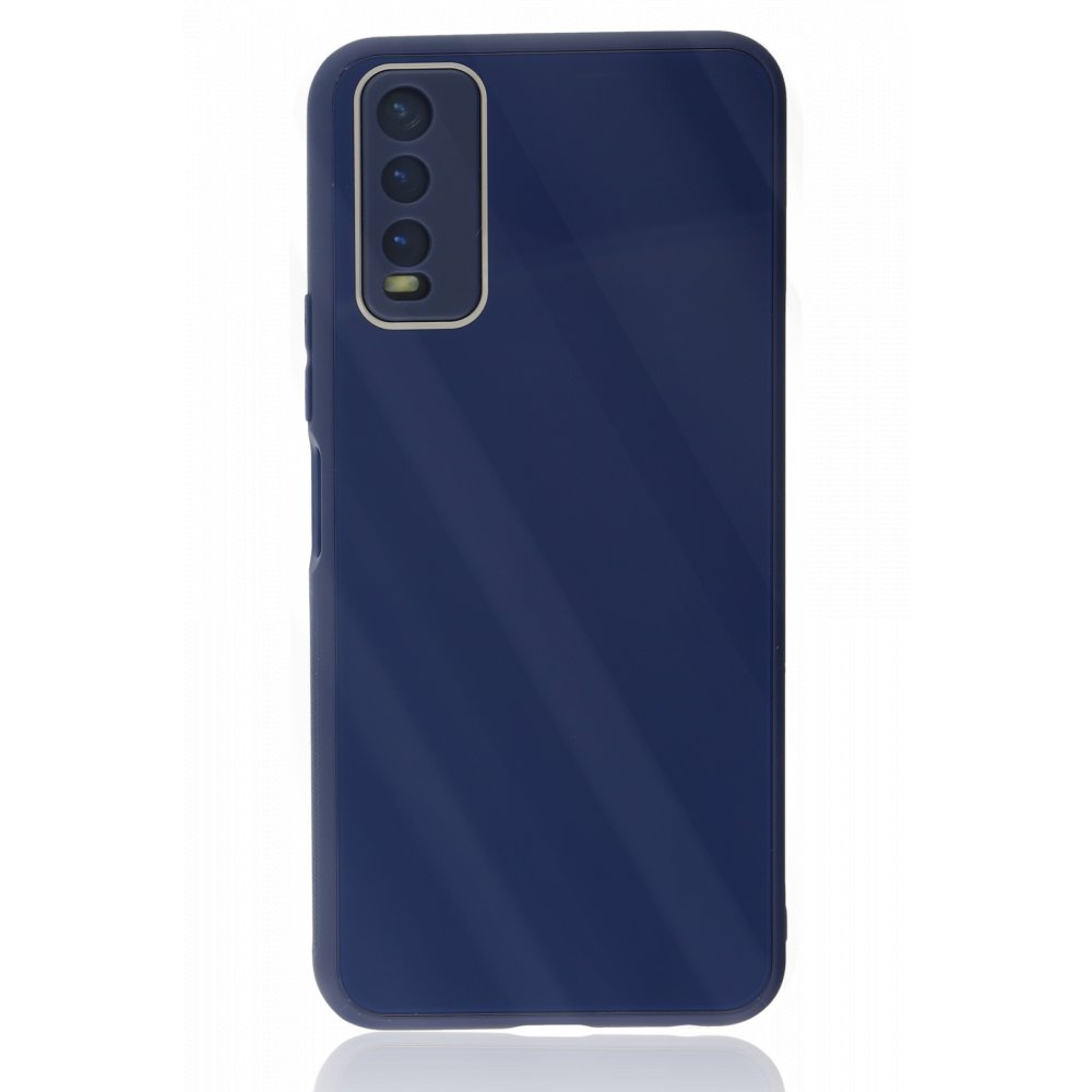 Vivo Y11S Kılıf Glass Kapak - Lacivert