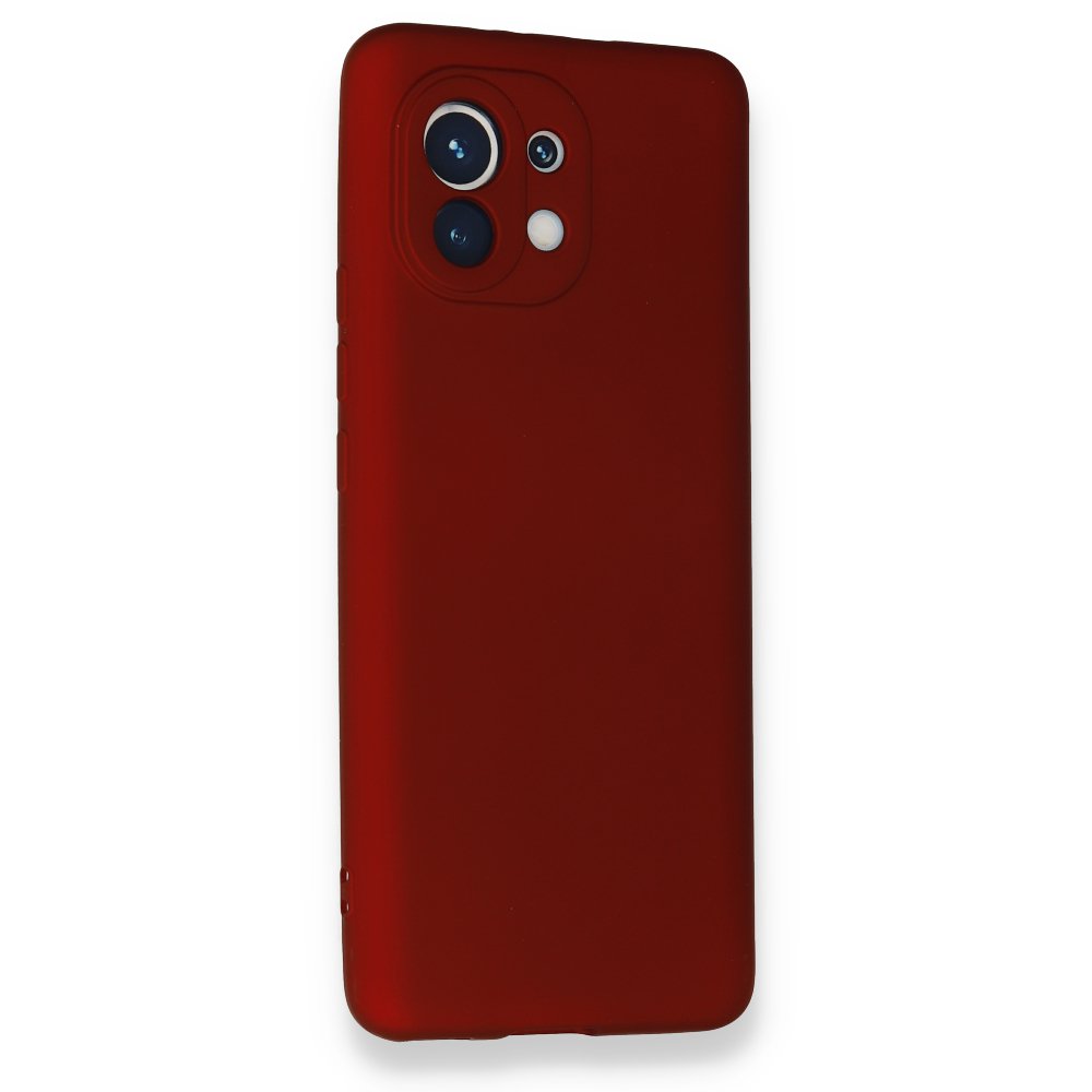 Xiaomi Mi 11 Kılıf First Silikon - Bordo Xiaomi Mi 11 Kılıf First Silikon - Bordo