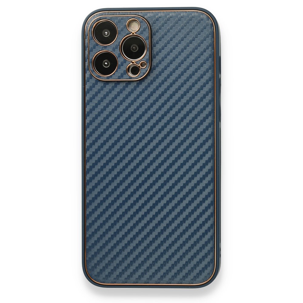 iPhone 13 Pro Kılıf Coco Karbon Silikon - Mavi iPhone 13 Pro Kılıf Coco Karbon Silikon - Mavi
