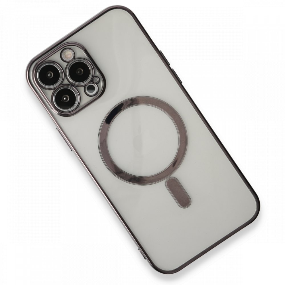  iPhone 13 Pro Max Kılıf Magneticsafe Lazer Silikon - Siyah