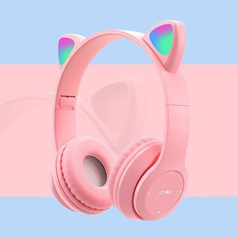  P47M Kablosuz Kedi Kulaklık - Pembe