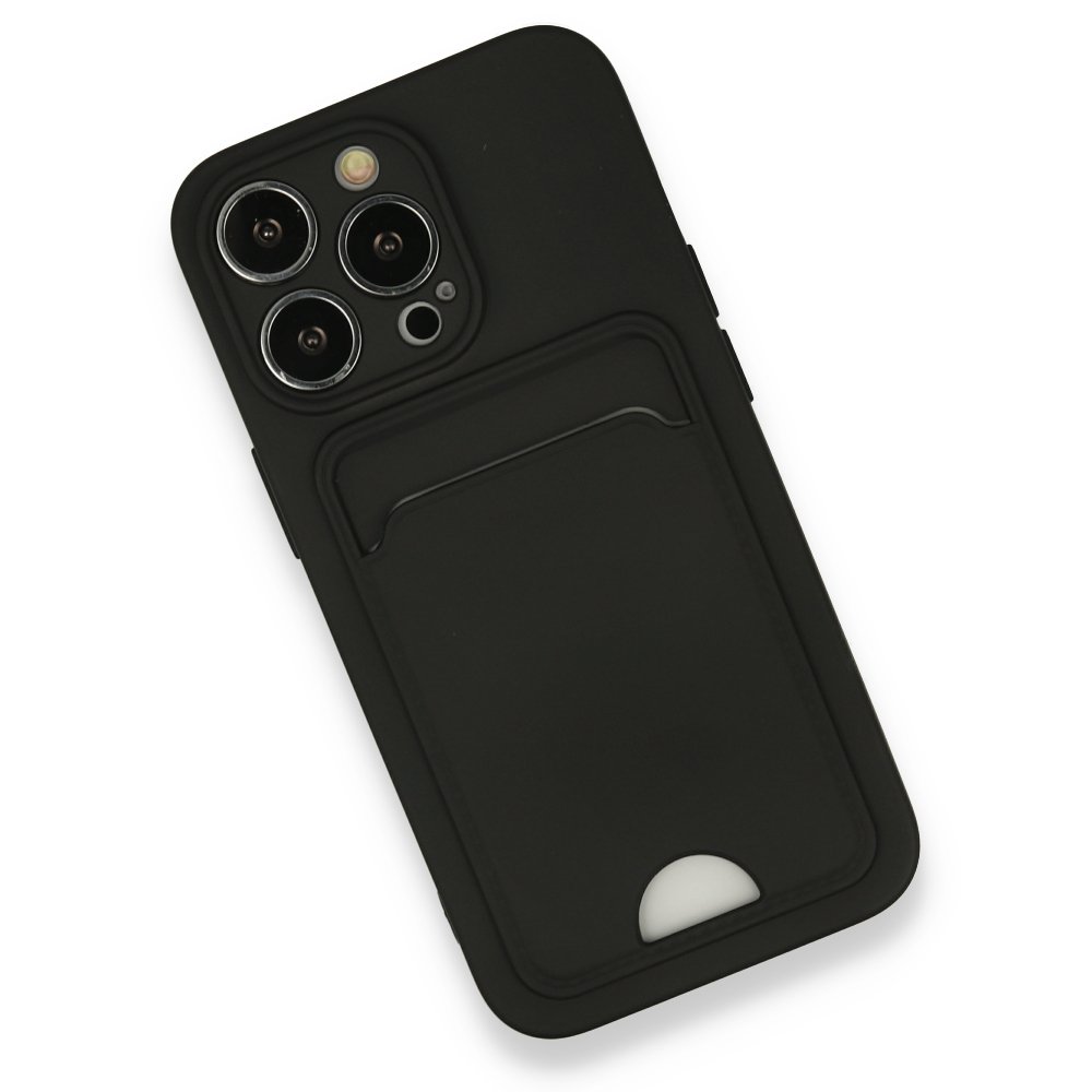  iPhone 13 Pro Kılıf Kelvin Kartvizitli Silikon - Siyah