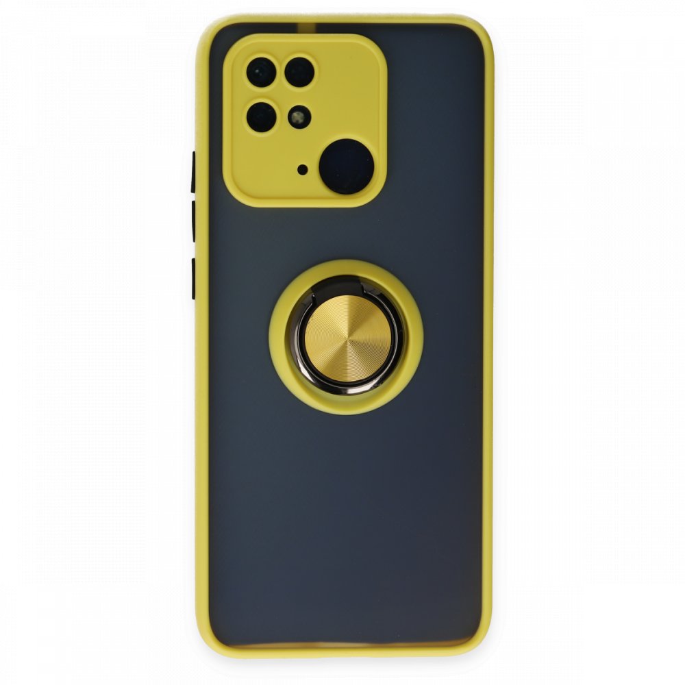Redmi 10C Kılıf Montreal Yüzüklü Silikon Kapak - Sarı