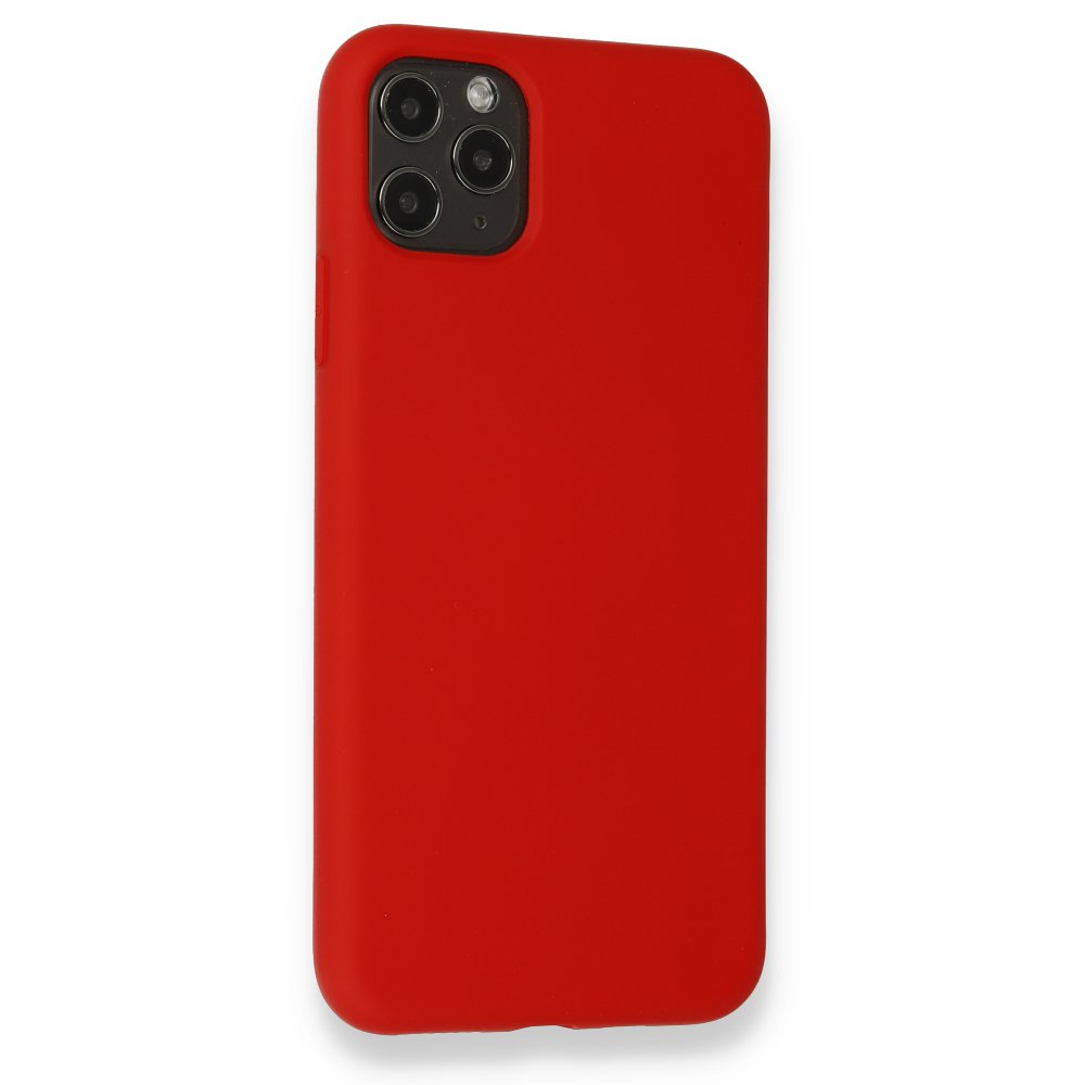  iPhone 11 Pro Max Kılıf Nano içi Kadife Silikon - Kırmızı