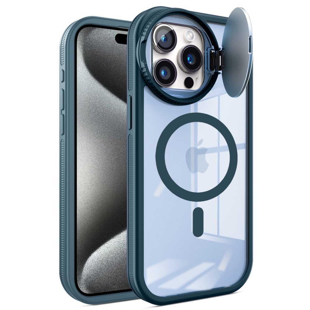 iPhone 15 Pro Kılıf Teleskop Lens Magsafe Silikon Kapak - Lacivert iPhone 15 Pro Kılıf Teleskop Lens Magsafe Silikon Kapak - Lacivert