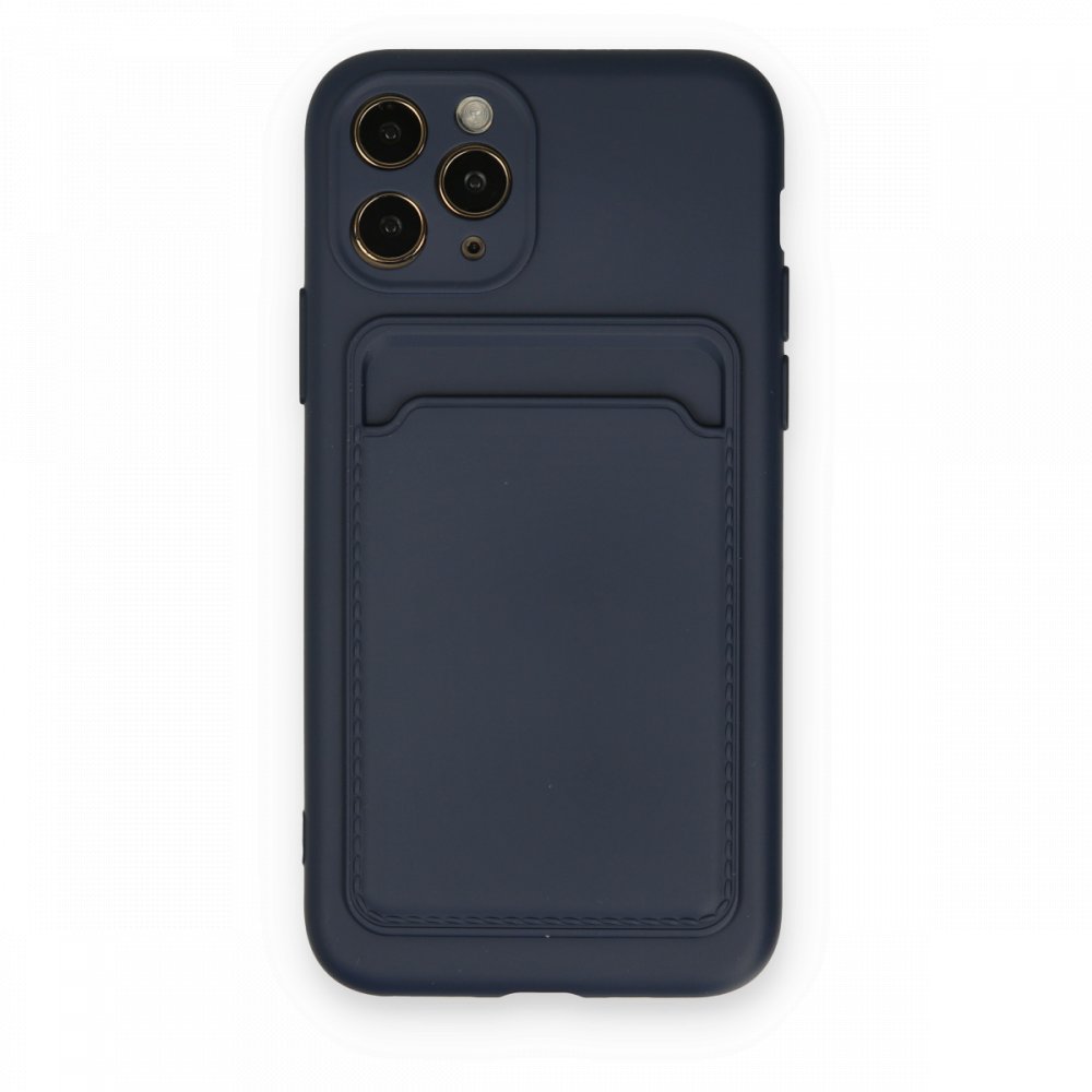  iPhone 11 Pro Kılıf Kelvin Kartvizitli Silikon - Lacivert