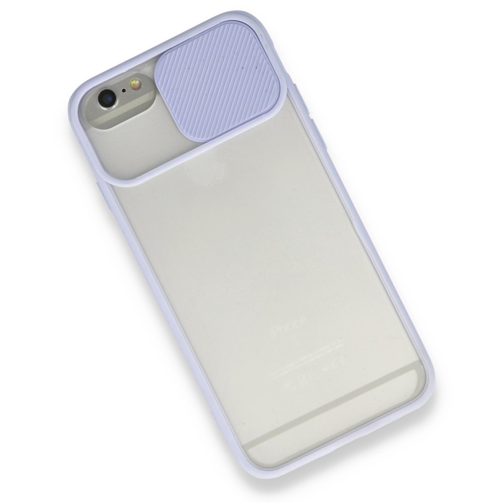  iPhone 6 Kılıf Palm Buzlu Kamera Sürgülü Silikon - Lila