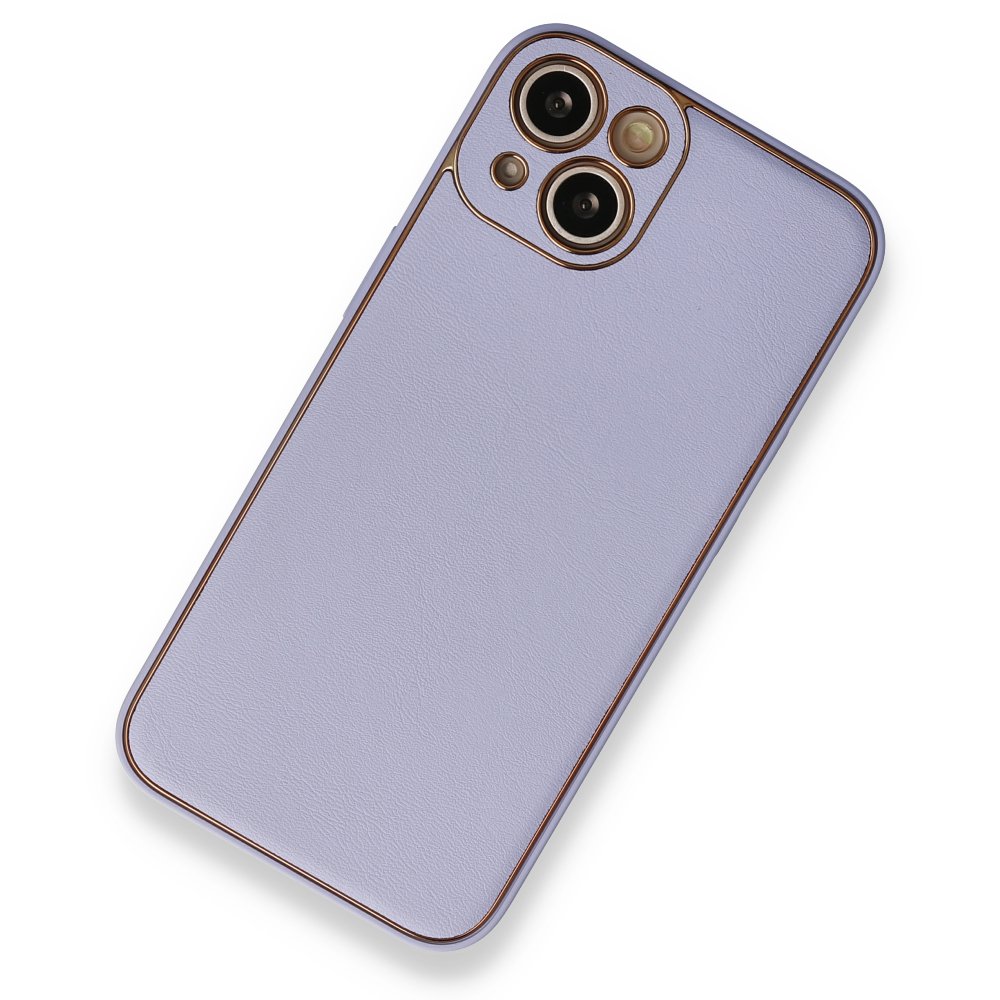  iPhone 13 Kılıf Coco Deri Silikon Kapak - Açık Lila