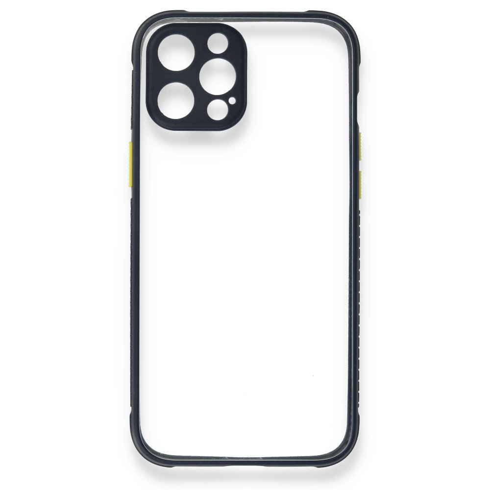 iPhone 12 Pro Kılıf Miami Şeffaf Silikon - Lacivert iPhone 12 Pro Kılıf Miami Şeffaf Silikon - Lacivert